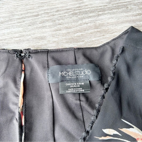 Michel Studio Collection Floral Print High Low Hem Flowy Sleeveless Dress - Picture 6 of 14